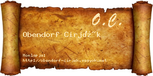 Obendorf Cirjék névjegykártya